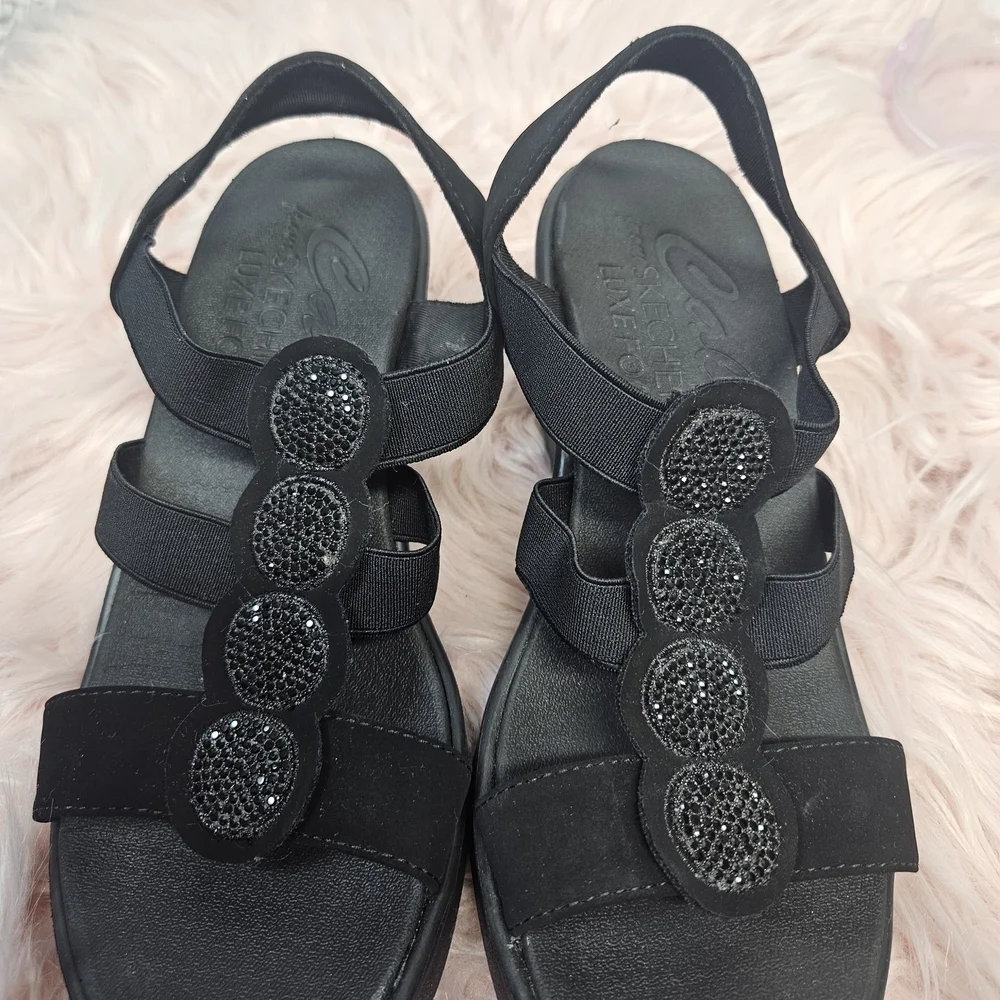 Elegant Black Wedge Sandals